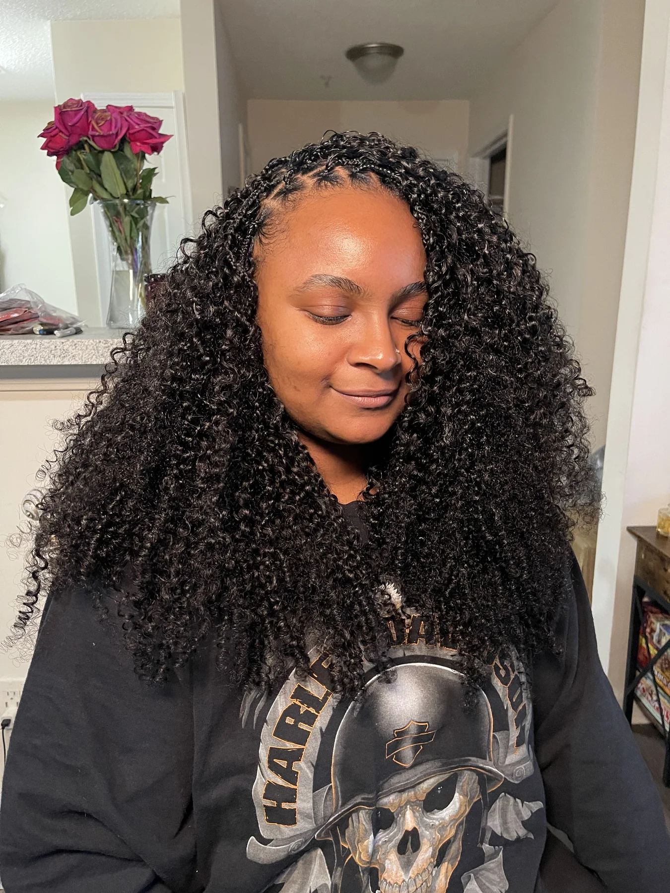 Full curly protective style